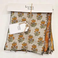 Maati Swatch Set / Terracotta & Clay Tones Hand Block Print Linen Swatches