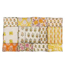 Maati Swatch Set / Terracotta & Clay Tones Hand Block Print Linen Swatches