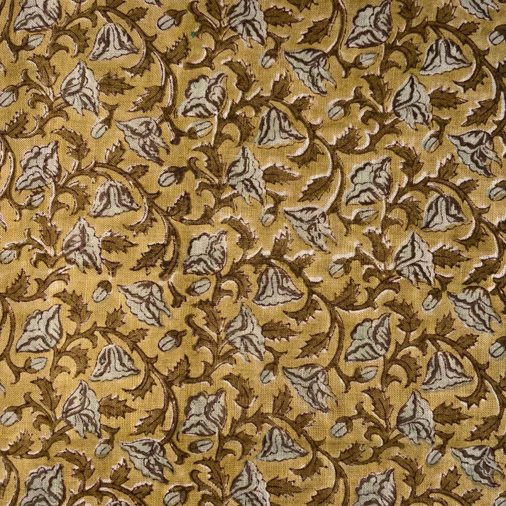 Suryoday Linen 58" Block-Printed Jaal Upholstery Fabric