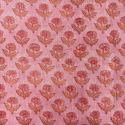 Nalli Linen 58" Block-Printed Buti Upholstery Fabric