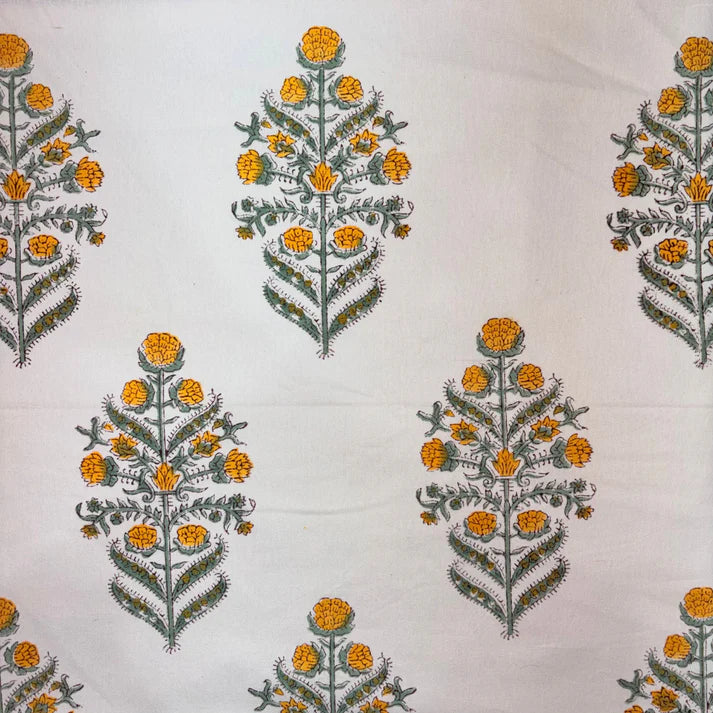 Tanva Cotton 44" Block-Printed Buta Upholstery Fabric