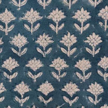 Rangdhara Chambray 65" Block-Printed Buti Upholstery Fabric