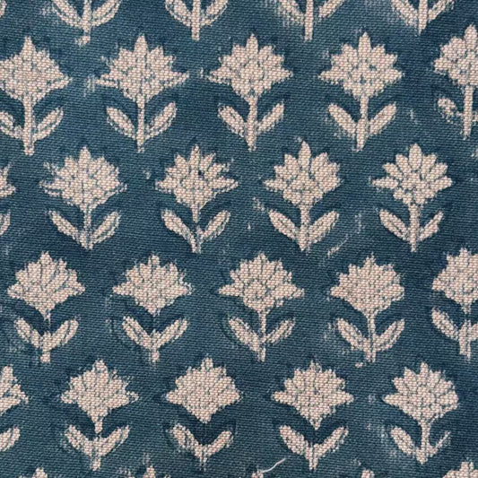 Rangdhara Chambray 65" Block-Printed Buti Upholstery Fabric