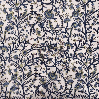 Rangkar Linen 58" Block-Printed Jaal Upholstery Fabric