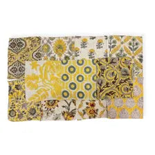 Vasundhara Swatch Set / Organic Yellow Palette Hand Block Linen Samples