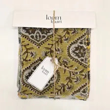 Vasundhara Swatch Set / Organic Yellow Palette Hand Block Linen Samples